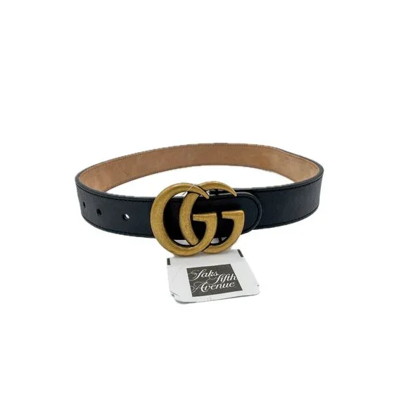 Gucci 55cm Black Leather Double GG Belt Size Small - Picture 8 of 14